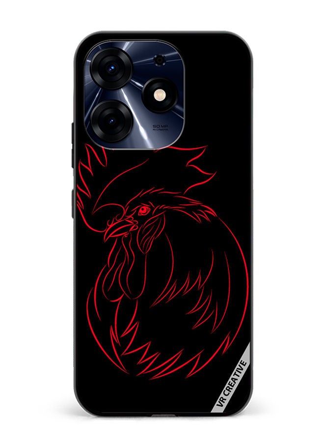 VR CREATIVE Protective Case Cover For Tecno Spark 10 Pro Coaster Red Sketch On A Black Design Multicolour - Image 1