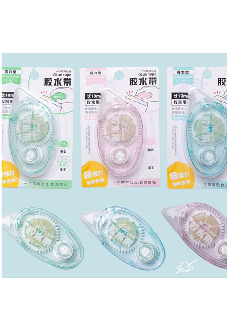 SYOSI 4 Pieces Glue Roller Glue Runner Permanent Adhesive Glue Tape  Double Sided Adhesive Scrapbook Runner Tape for Crafting 10M*8mm, Color Random - Image 1