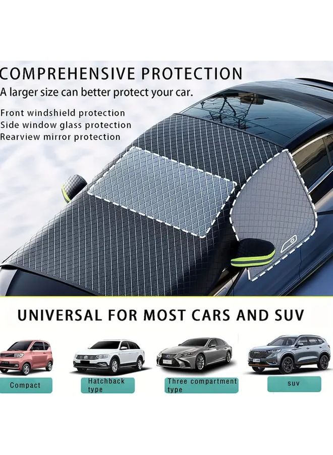 Black Car Windshield Snow Cover 102 36 x 45 28 Inch Frost Shield Side Window Protection - Image 2