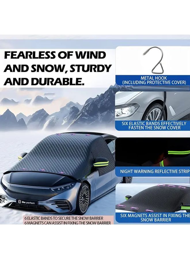 Black Car Windshield Snow Cover 102 36 x 45 28 Inch Frost Shield Side Window Protection - Image 4