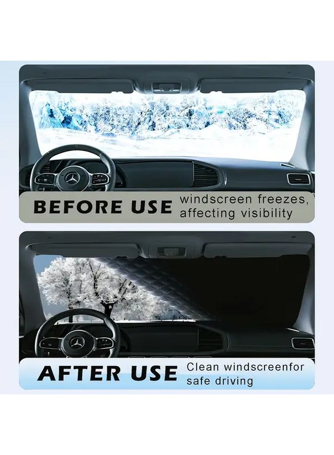 Black Car Windshield Snow Cover 102 36 x 45 28 Inch Frost Shield Side Window Protection - Image 5