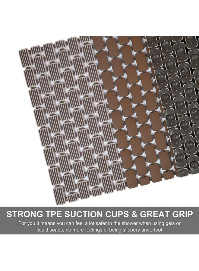 Home-Cloud HomeCloud Shower Mat |Elevate Your Bathing Experience TPE Anti-Slip Spa Shower Mat with Suction Cups for Unrivaled Safety and Comfort | L70xW40cm (Dark Brown) - Image 2