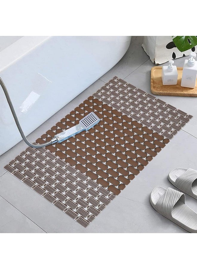 Home-Cloud HomeCloud Shower Mat |Elevate Your Bathing Experience TPE Anti-Slip Spa Shower Mat with Suction Cups for Unrivaled Safety and Comfort | L70xW40cm (Dark Brown) - Image 4