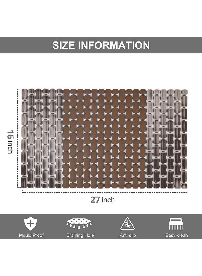 Home-Cloud HomeCloud Shower Mat |Elevate Your Bathing Experience TPE Anti-Slip Spa Shower Mat with Suction Cups for Unrivaled Safety and Comfort | L70xW40cm (Dark Brown) - Image 3