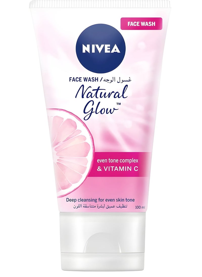 Nivea FACE WASH Natural Glow even tone complex & VITAMIN C 100 ml - Image 1
