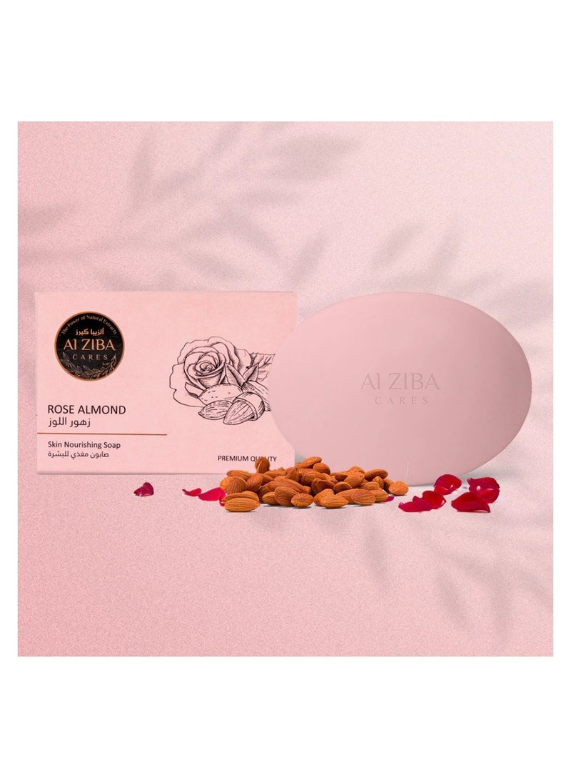 Skin nourishing soap with almond and rose - 100 gm