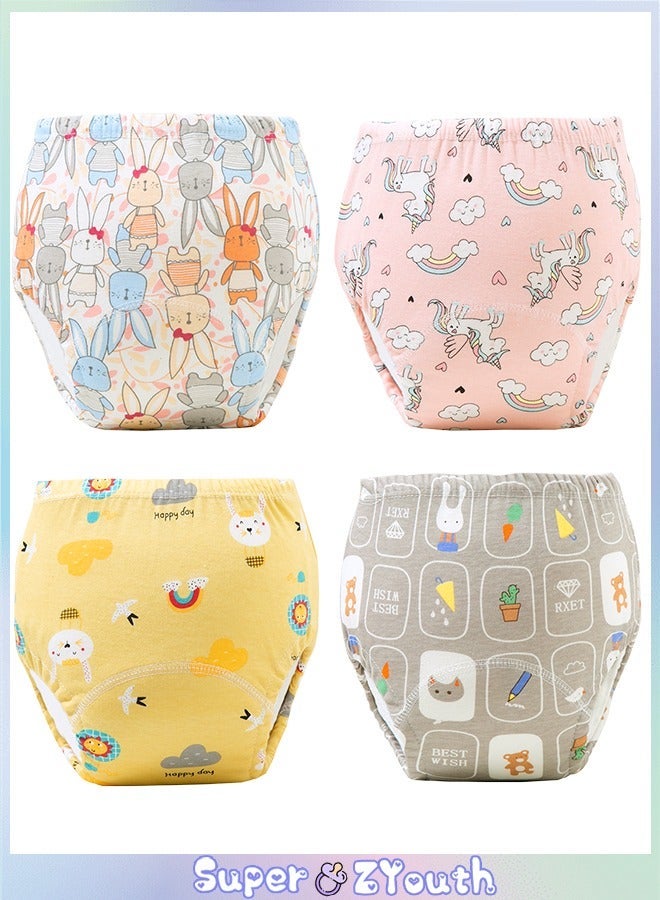 4-Pieces Baby Potty Training Pants, Breathable Potty Training Underwear, Toddler Training Underwear for Boy and Girls, Size 100 / 110 - Image 1
