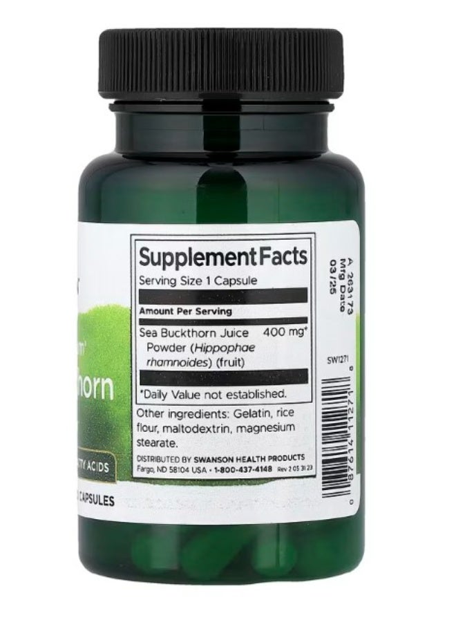 Swanson Full Spectrum Sea Buckthorn 400 mg 60 Capsules – Skin Health & Antioxidant Support - Image 2