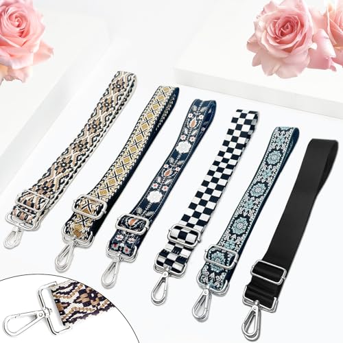 IIDEA Adjustable Crossbody Purse Strap Replacement, Wide Shoulder Strap with Silver Hardware, Universal for Handbags & Canvas Bags(Black) - Image 5