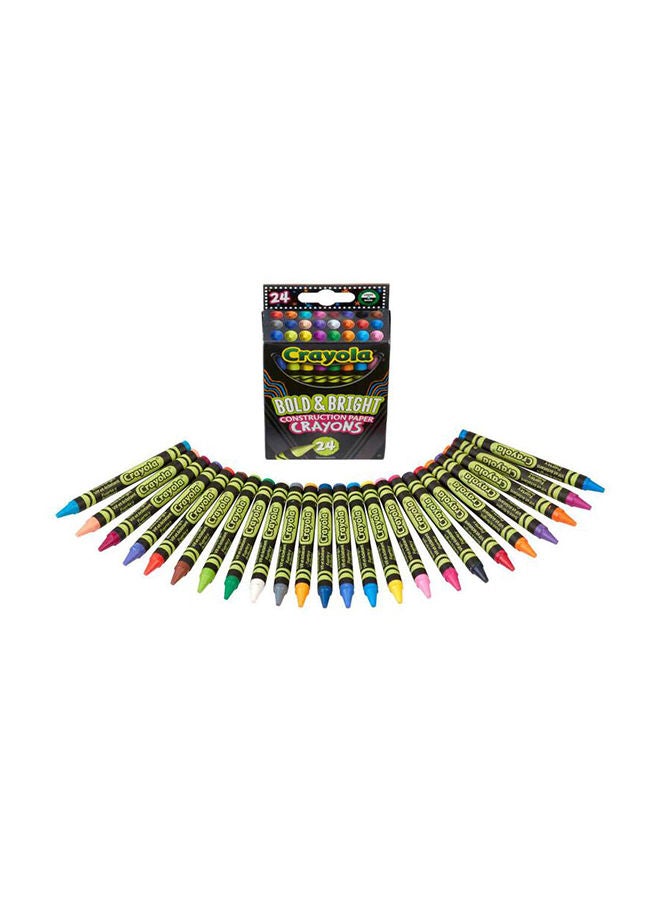 Crayola ألوان ورق البناء، مستلزمات المدرسة والفن، علبة من 24، ألوان جريئة وزاهية، 3+ سنوات - Image 1