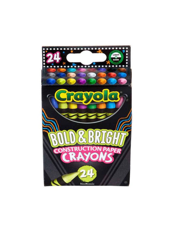 Crayola ألوان ورق البناء، مستلزمات المدرسة والفن، علبة من 24، ألوان جريئة وزاهية، 3+ سنوات - Image 2