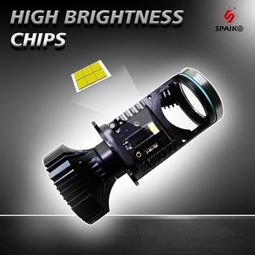 Spaiko Mini Projector Lens H4 Led Car Headlight Bulb, 80W 18,000 Lumens Super Bright White 6500K Headlight Conversion kit for Cars - Image 3
