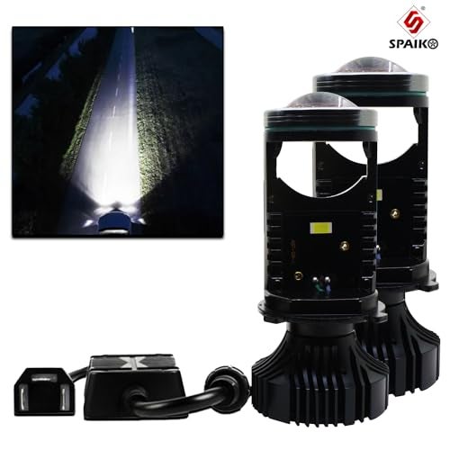 Spaiko Mini Projector Lens H4 Led Car Headlight Bulb, 80W 18,000 Lumens Super Bright White 6500K Headlight Conversion kit for Cars - Image 2