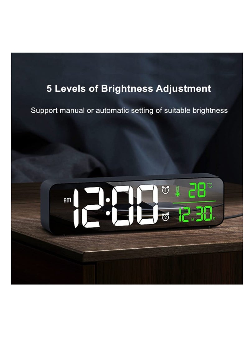 Generic Large LED Digital Alarm Clock with Automatic Brightness, Date & Temperature Display - Modern Decor for Living Room, Office & Bedroom  - Image 4