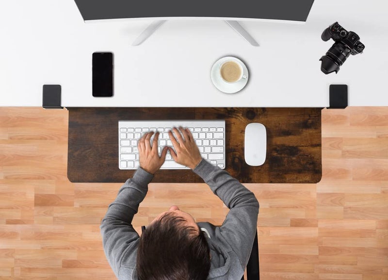 ETHU Keyboard Tray Under Desk, 26.77" X 11.81" Large Size Keyboard Tray with C Clamp-on Mount Easy to Install, Computer Keyboard Stand, Ergonomic Keyboard Tray for Home and Office - Image 2
