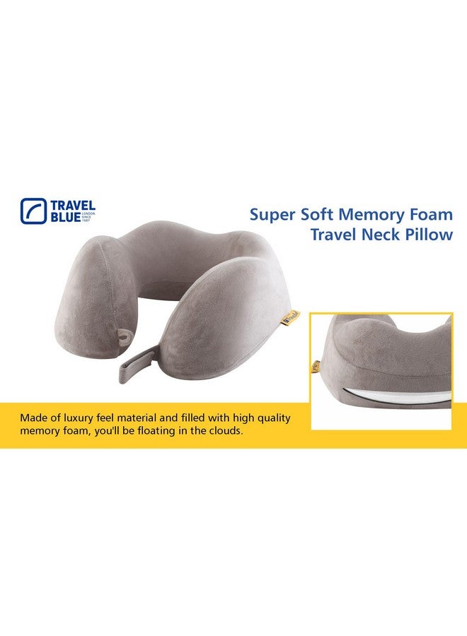 Travel Blue Travel Pillow Memory Foam - Comfortable Memory Foam Pillow with Soft Cover, Excellent Head, Spine and Neck Support - Grey Pillow - Image 2