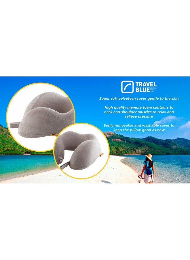 Travel Blue Travel Pillow Memory Foam - Comfortable Memory Foam Pillow with Soft Cover, Excellent Head, Spine and Neck Support - Grey Pillow - Image 3