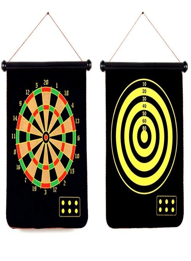 SLYK Magnetic Dart Board Game for Kids to Adults, Double Sided Magnet Dart Board with 6 Non Pointed Magnetic Darts (19 INCH) - Image 1