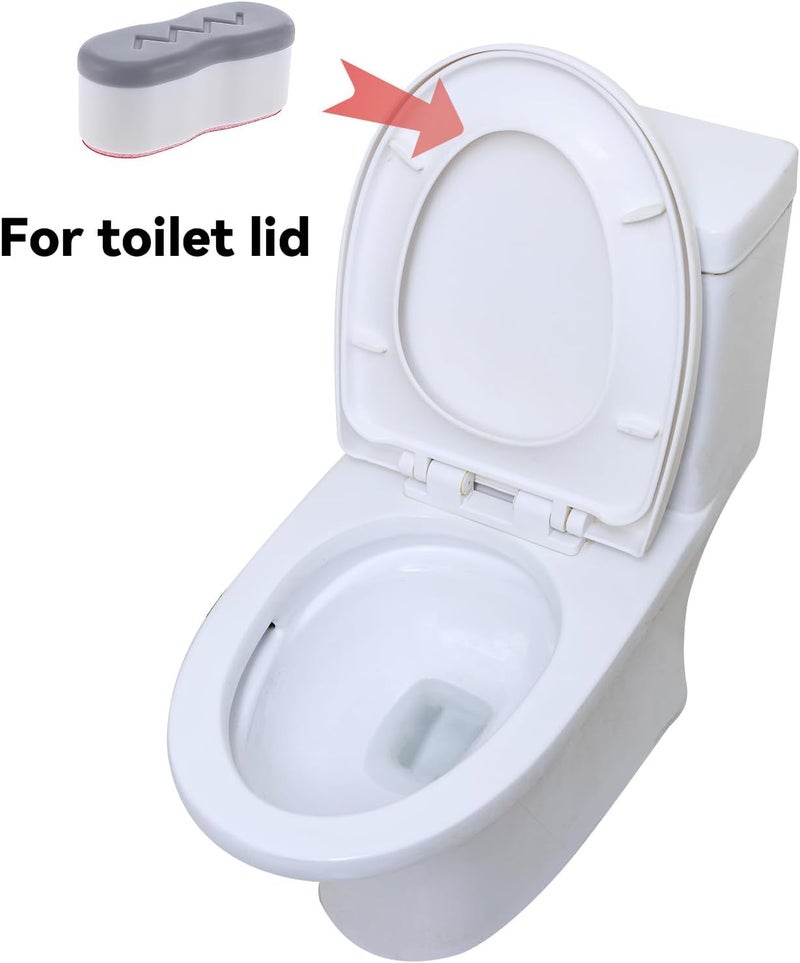 salbsever 8Pcs Bidet Height-increasing Pads Toilet Seat Risers Toilet Lid Rubber Bumpers with 2 Heights Adjustment Grey & Clear Self Adhesive Universal Bidet Bumpers Replacement Bumpers for Toilet Seat - Image 5