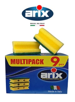 arix Arix Grip Sponge 9 pcs - Heavy-Duty Scouring Sponges for Tough Cleaning Tasks  - Image 1