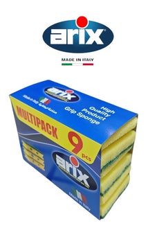 arix Arix Grip Sponge 9 pcs - Heavy-Duty Scouring Sponges for Tough Cleaning Tasks  - Image 2