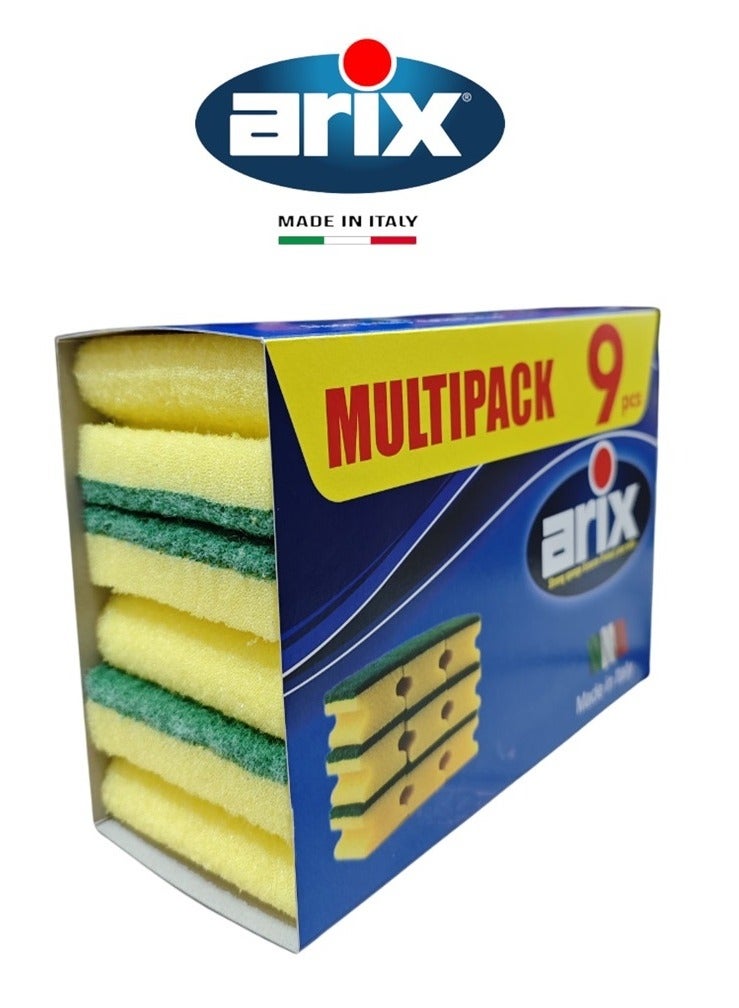 arix Arix Grip Sponge 9 pcs - Heavy-Duty Scouring Sponges for Tough Cleaning Tasks  - Image 3