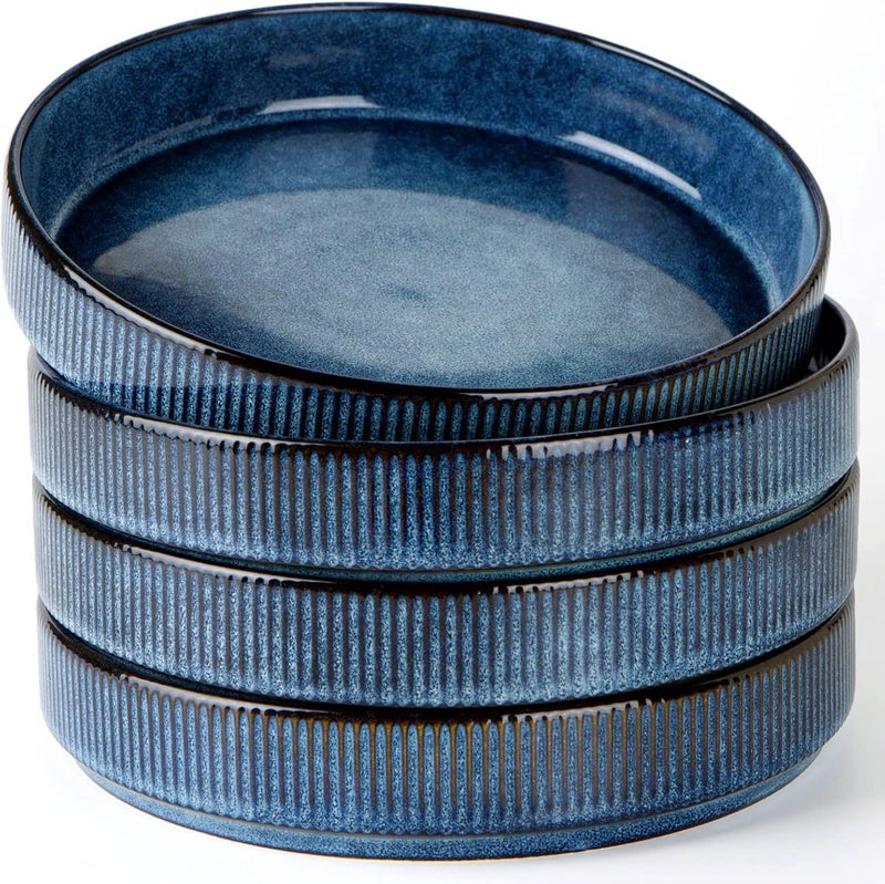 famiware Star 8.25" Pasta Bowls Set of 4 in Nebulas Blue - Image 1