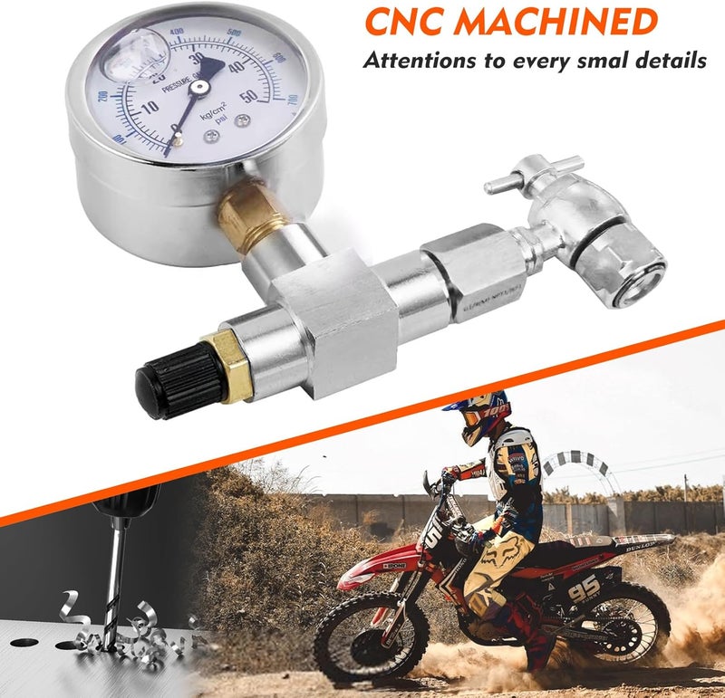 LTIENBST 700PSI Nitrogen Filling Tool Nitrogen Regulator Kit Fit for Schrader Valve Shock Compatible with UTVSnowmobile ShocksKawasakiHonda - Image 4