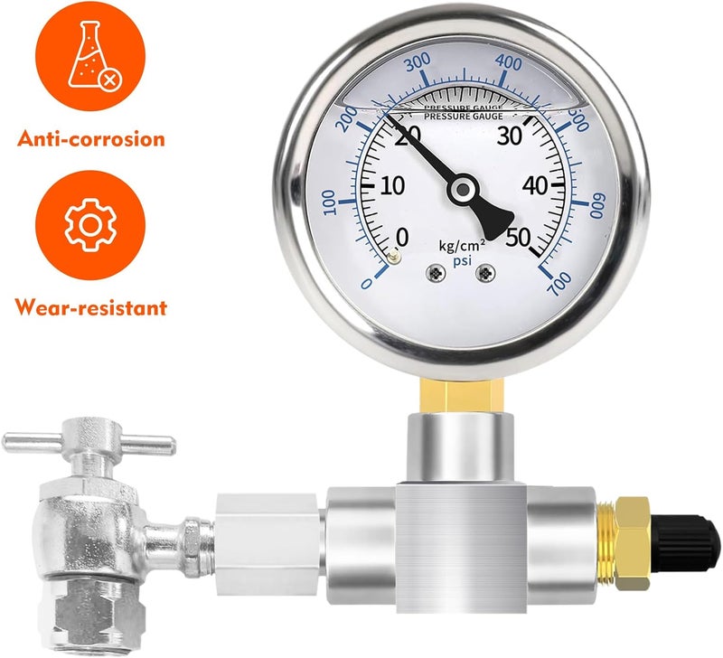 LTIENBST 700PSI Nitrogen Filling Tool Nitrogen Regulator Kit Fit for Schrader Valve Shock Compatible with UTVSnowmobile ShocksKawasakiHonda - Image 5