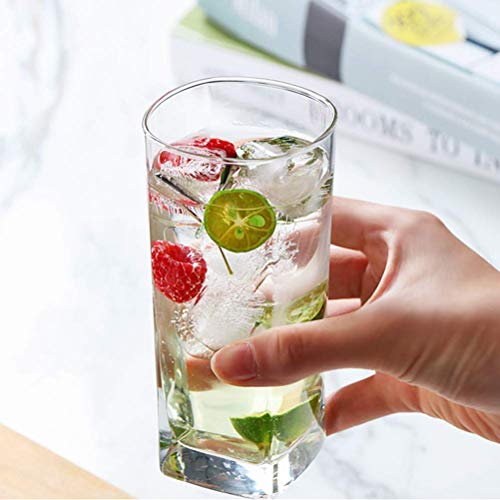 SYANKA Italian Premium Juice and Water Glasses Set of 8 Transparent, 300ml, Drinking Water Glasses Stylish and Crystal Square Highball Glasses for Juice, Water and Cocktails - Image 4