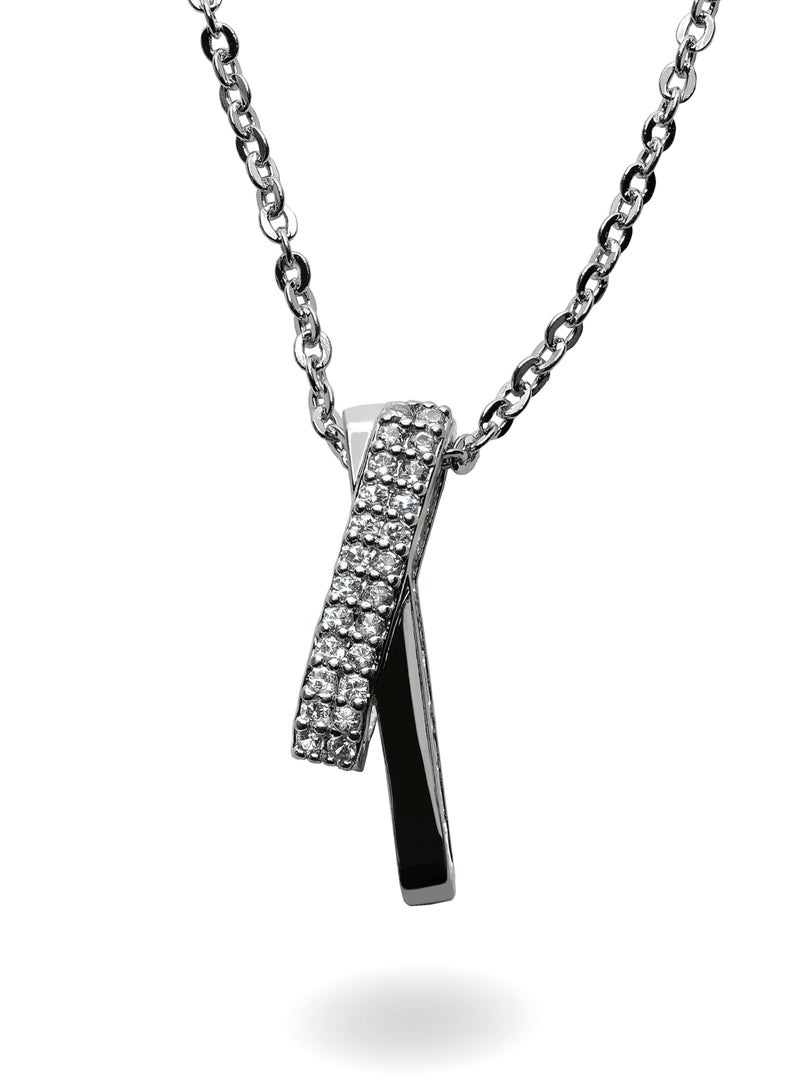 LMA' Luxury Silver Jewelry Set (Necklace, Earrings, Ring) for Women - Image 3