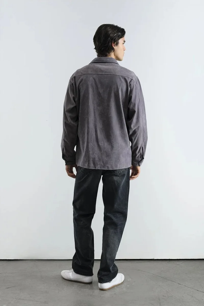 Giesto Grey GIESTO Embroidered Regular Fit Long Sleeve Shirt for Men | Best Price UAE