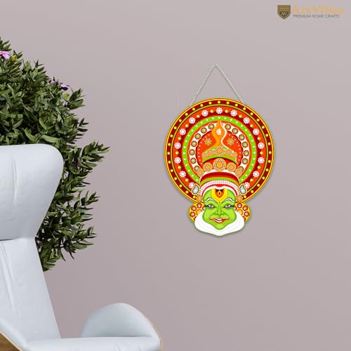 Artvibes Kathakali Cultural Dance Wooden Wall Hanging Art Item For Living Room | Traditional Artwork | Wall Art For Hall | Wall Poster | Graphic Art | Ethnic Wall Decor | Gift Items (WH_8607N) - Image 3