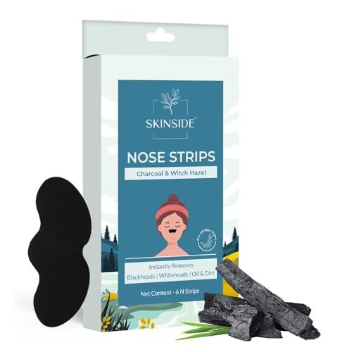 SkinSide Blackhead Remover Nose Strips with Charcoal & Witch Hazel | For Instantly Removing Black Heads & White Heads (Painless) for Men & Women | Deep Cleanses & Unclogs Pores (Pack of 6) - Image 2