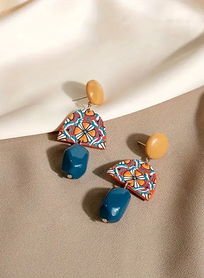 Ready For Chai 1pair colorful dangle earrings set - Image 1