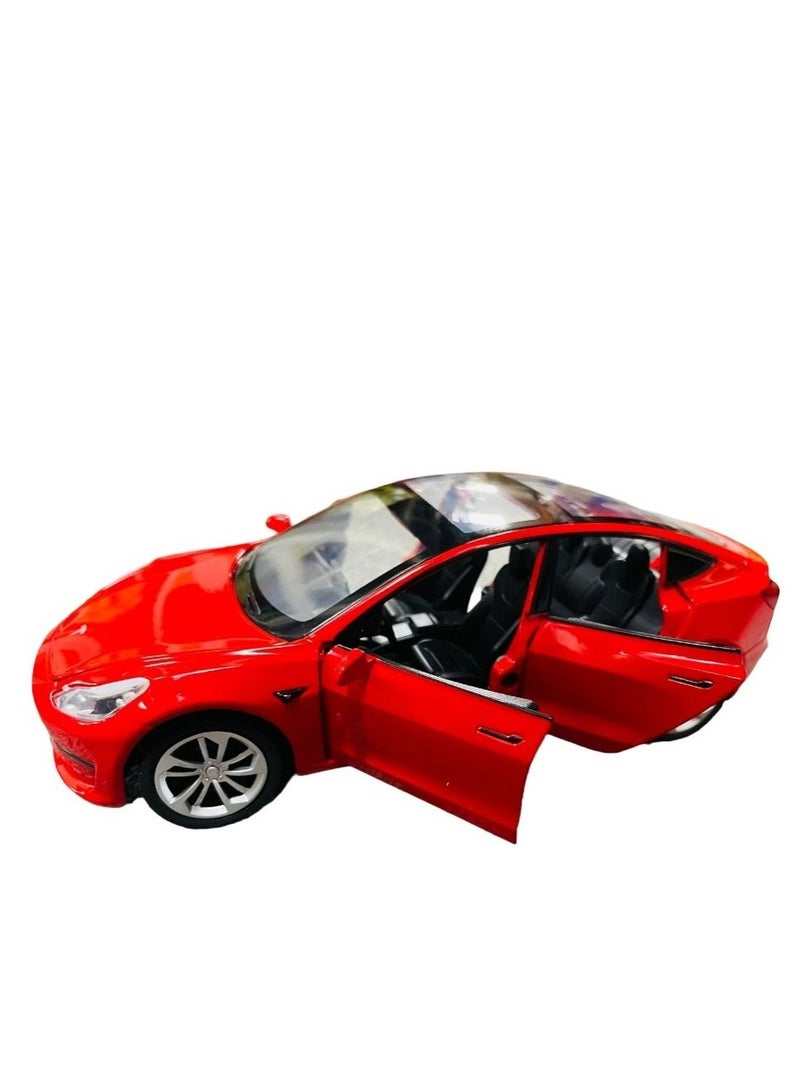 1 Piece Pullback Diecast Car Tesla Model S -Assorted