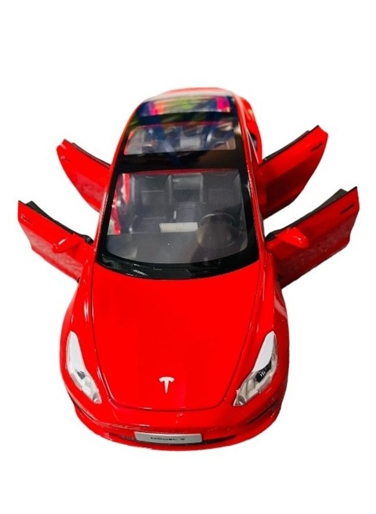 1 Piece Pullback Diecast Car Tesla Model S -Assorted