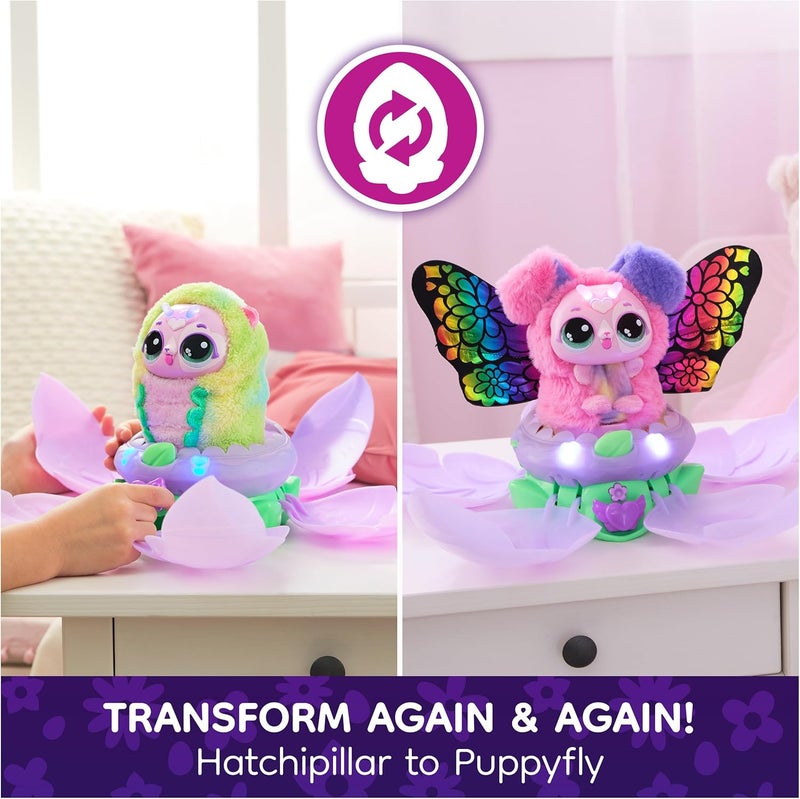 HATCHIMALS - Bloomables My Magic Flower PuppyFly - Repeat Double Hatching Butterfly Caterpillar - Interactive Plush & Animals - 100 Sounds & Reactions - Children's Toy Ages 5+ - Random Model - Image 2