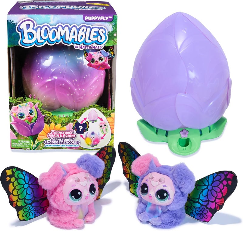 HATCHIMALS - Bloomables My Magic Flower PuppyFly - Repeat Double Hatching Butterfly Caterpillar - Interactive Plush & Animals - 100 Sounds & Reactions - Children's Toy Ages 5+ - Random Model - Image 1