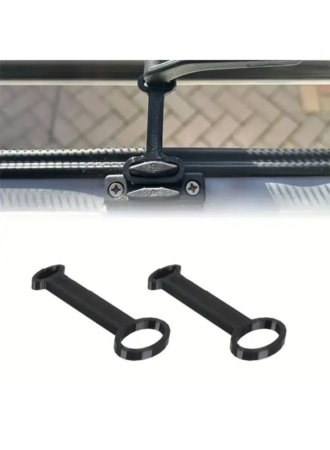 2pcs RV Camper Van Window Ventilation Frame With Locking Mechanism And Adjustable Brackets Heavy Duty Lightweight Black Plastic Like Mount For Sliding RV Windows Ventilation Bars Locks - Image 3