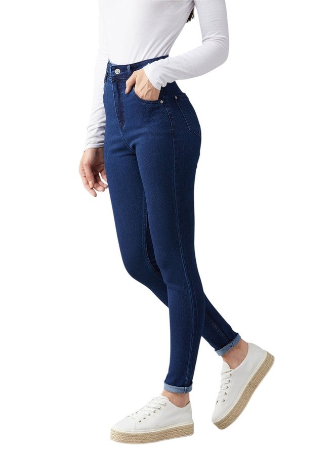 Miss Chase Women's Skinny Fit High Rise Regular Length Stretchable Denim (Plus Size) Jeans (MCAW18DEN02-77-360-38, Stormy Blue, 38) - Image 1