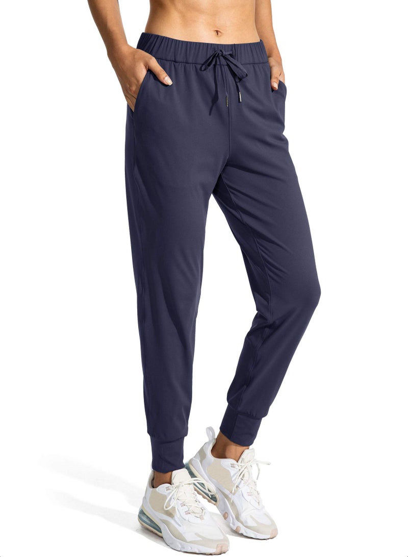 SANTINY Women's Joggers Pants Pockets Drawstring Running Sweatpants for Women Lounge Workout Jogging(Navy_M) - Image 4
