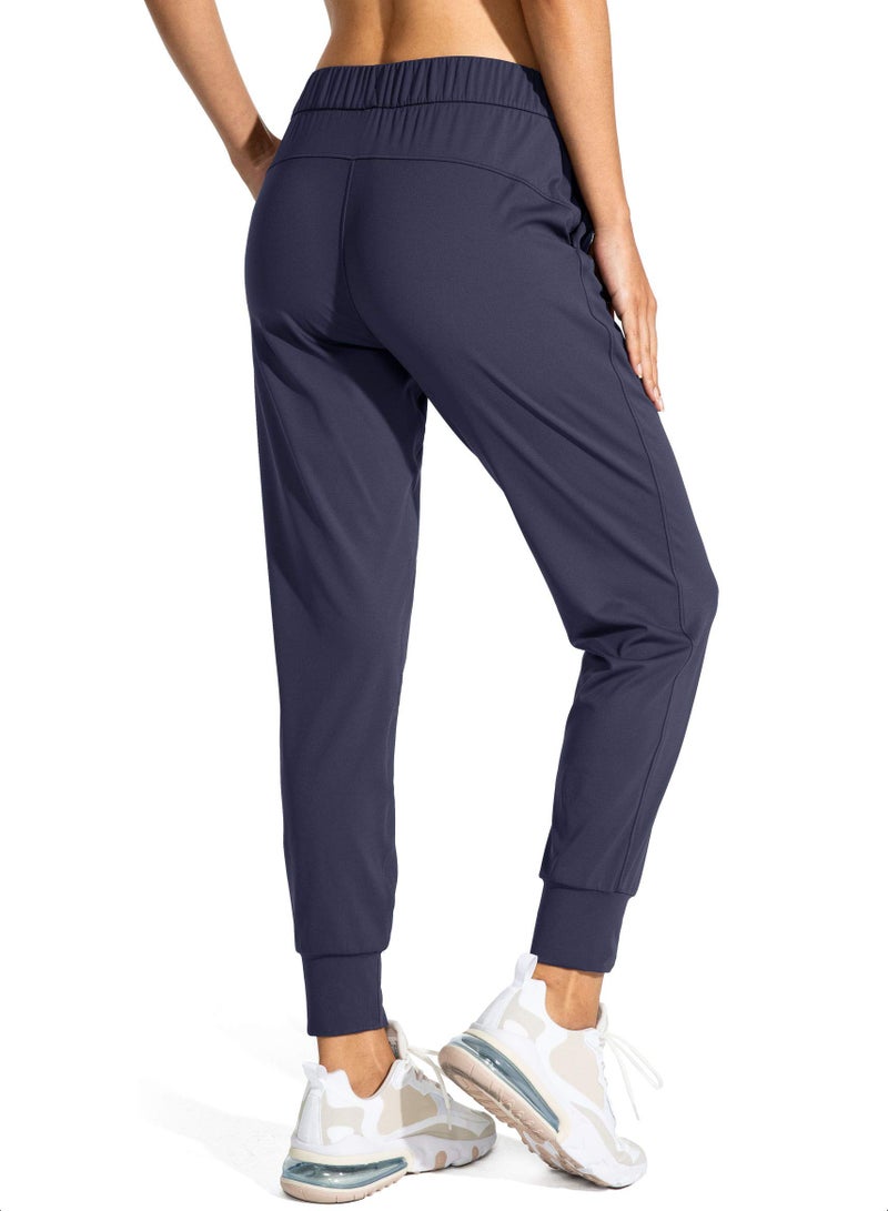 SANTINY Women's Joggers Pants Pockets Drawstring Running Sweatpants for Women Lounge Workout Jogging(Navy_M) - Image 2
