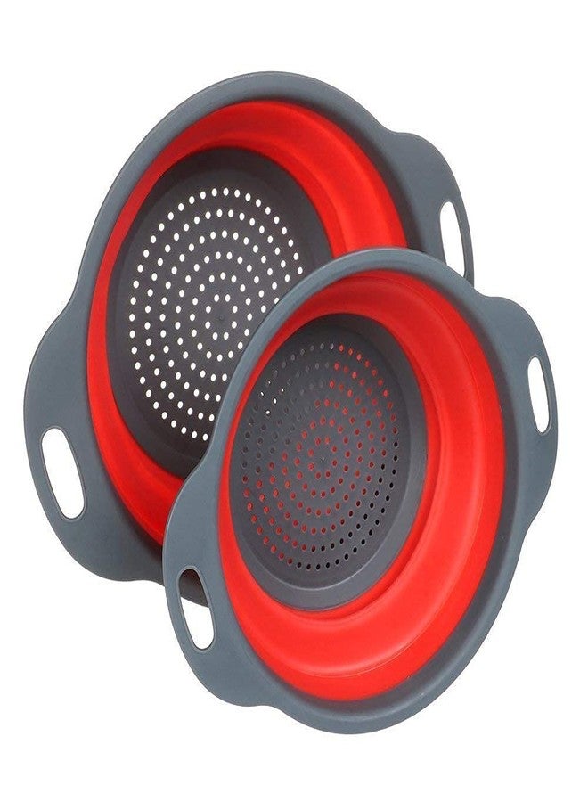 SWADEC Kitchen Sink Drainer Rack-Silicon Vegetable Drainer-2-in-1-Basket & 3 in 1 Large Drainer Sink Rack (Pack of 1,Multicolour) (2 pc Silicon Round Tray) - Image 2