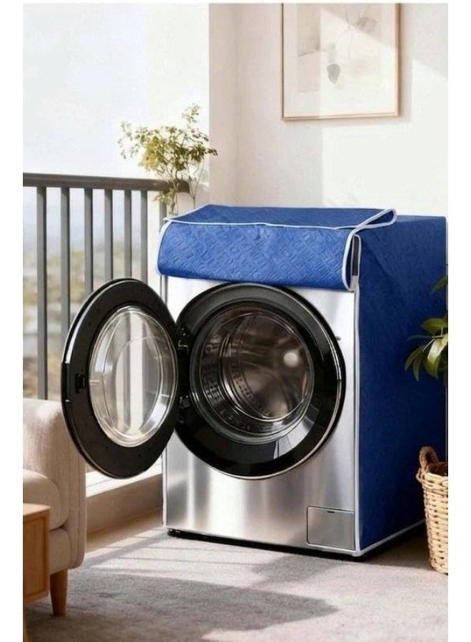 Generic Quilted Waterproof Washing Machine Cover, Blue, 63 x 58 cm, Height 85 cm, .db - Image 1