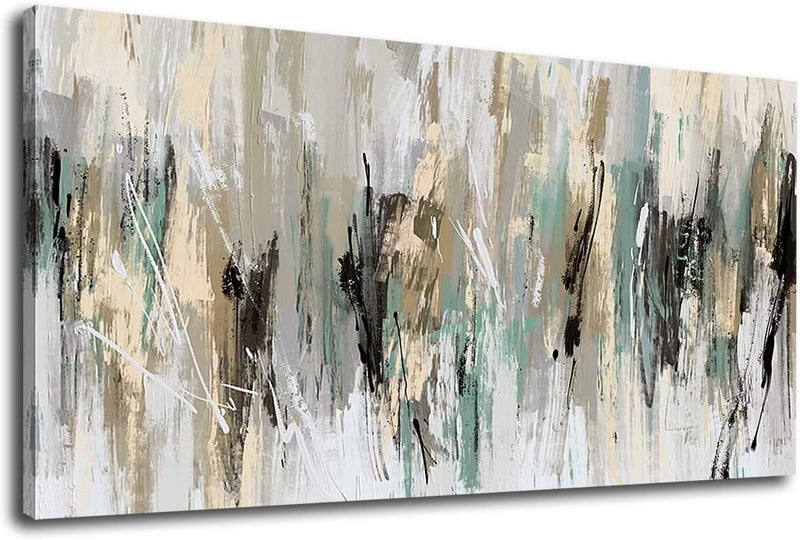 tigeridge Abstract Wall Art Living Room Wall Decor Canvas Art Modern Canvas Pictures Contemporary Abstract Artwork for Bedroom Bathroom Kitchen Office Home Wall Decor Framed Ready to Hang 20" x 40" - Image 1