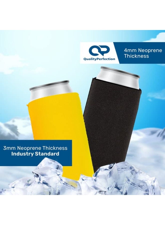 QualityPerfection Can Cooler Sleeves, 16 oz Neoprene Blank Beer Coolers (Pack of 6) Thick Fabric Tall Beer Collapsible Drink Coolies, Thermocoolers 16 Ounce Tall Boy (Black) - Image 4