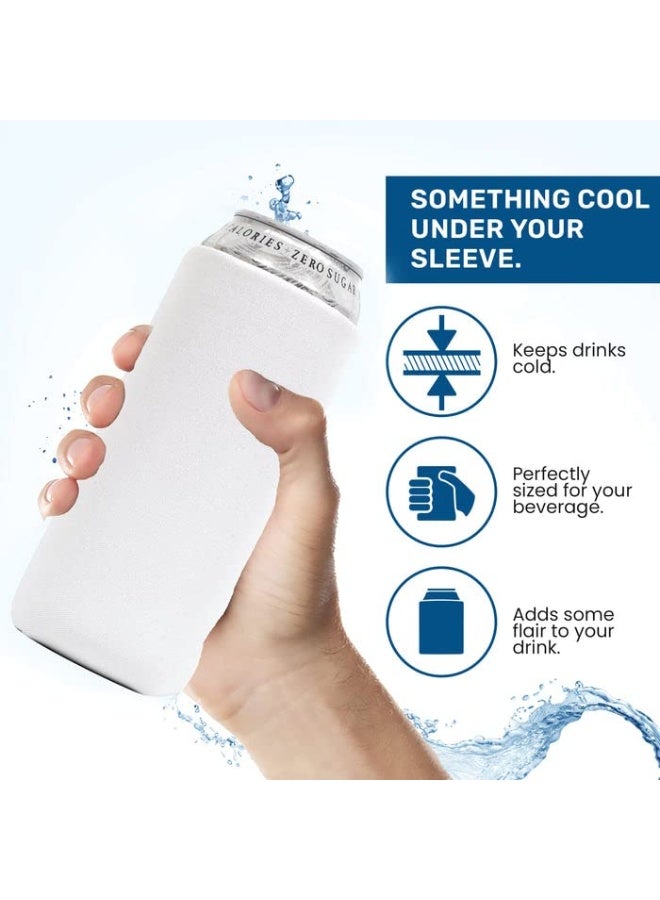 QualityPerfection Can Cooler Sleeves, 16 oz Neoprene Blank Beer Coolers (Pack of 6) Thick Fabric Tall Beer Collapsible Drink Coolies, Thermocoolers 16 Ounce Tall Boy (Black) - Image 3