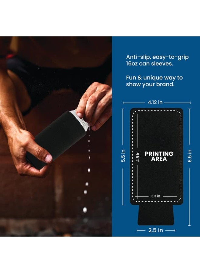 QualityPerfection Can Cooler Sleeves, 16 oz Neoprene Blank Beer Coolers (Pack of 6) Thick Fabric Tall Beer Collapsible Drink Coolies, Thermocoolers 16 Ounce Tall Boy (Black) - Image 2