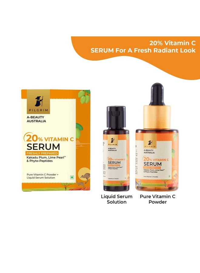 PILGRIM Australian 20% Vitamin C Serum (Freshly Made) For Glowing Skin With Kakadu Plum & Lime Pearl™; Nonirritating 99% Vitamin C Powder (Eaa) + Liquid Serum Solution ; For Women & Men ; 25 Ml - Image 4
